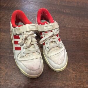 Adidas Kids' White and Red Sneakers